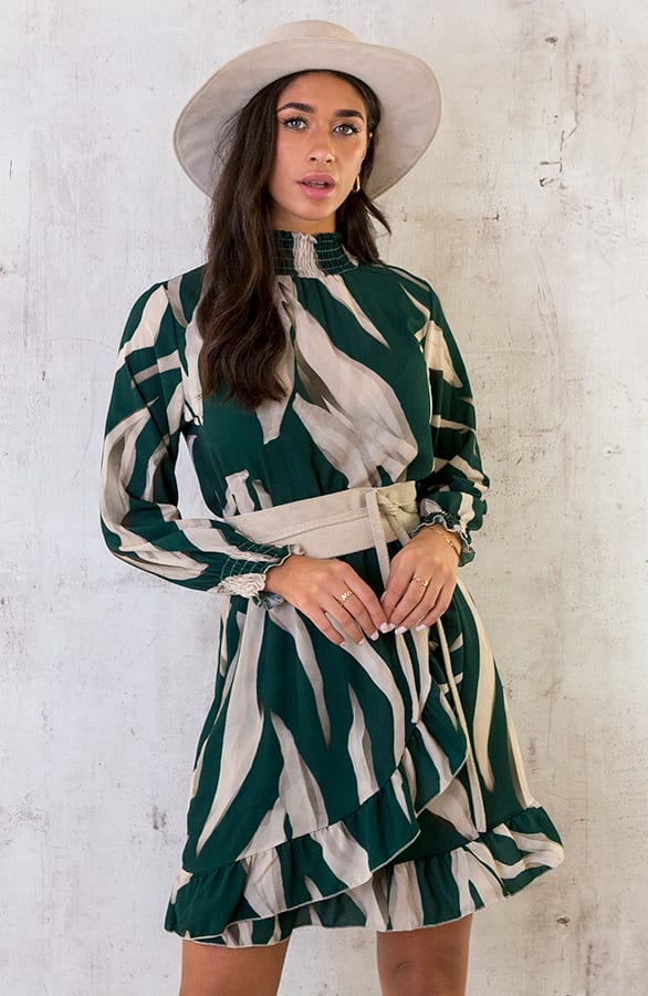 Overslag Col Jurk Zebra Smaragd – shoparchief, foto 4
