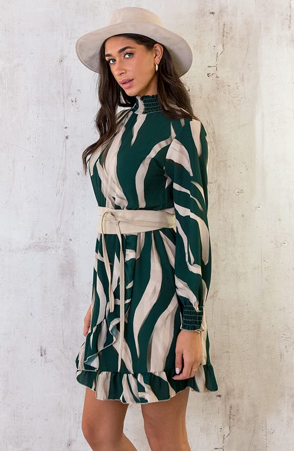 Overslag Col Jurk Zebra Smaragd – shoparchief, foto 5
