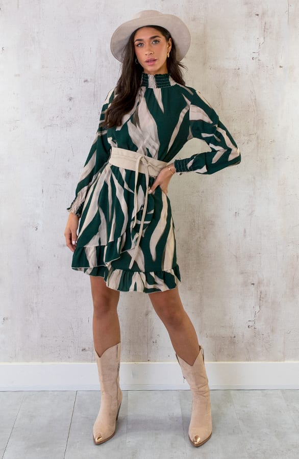 Overslag Col Jurk Zebra Smaragd – shoparchief, foto 8