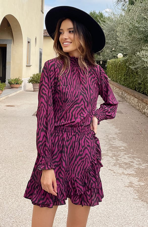 Col Blouse Zebra Magenta – shoparchief, foto 7