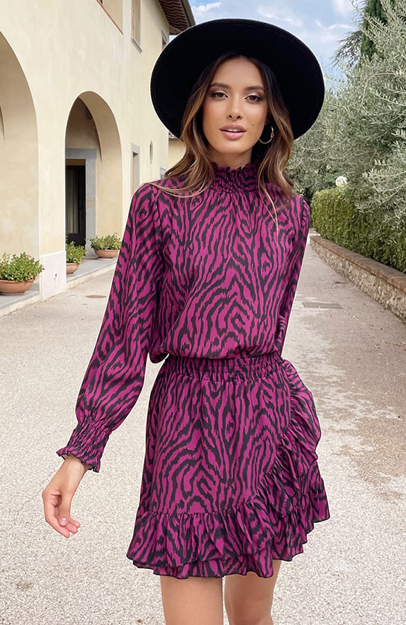 Col Blouse Zebra Magenta – shoparchief, foto 9