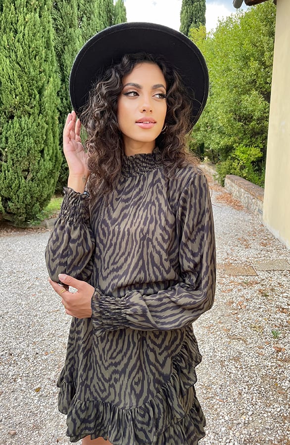 Col Blouse Zebra Army – shoparchief, foto 9