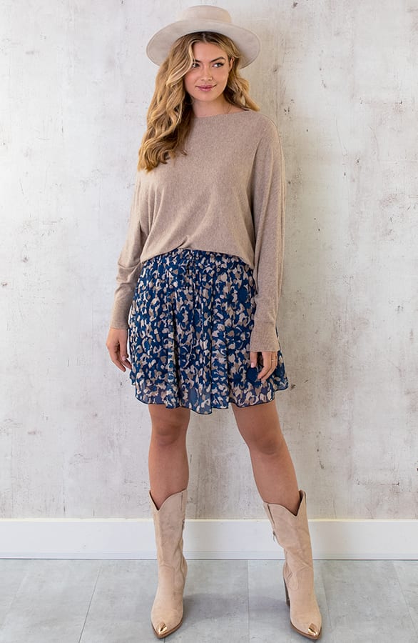 Plooien Rok Stippenprint Blauw – shoparchief, foto 9