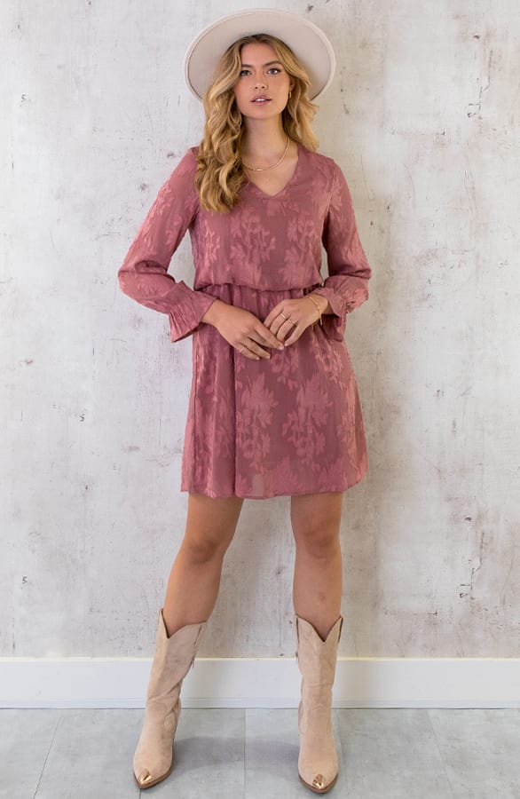 Print Jurk Bloemen Dust Roze – shoparchief, foto 7