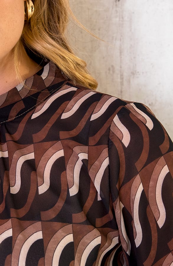 Retro Blouse Print Choco – shoparchief, foto 10