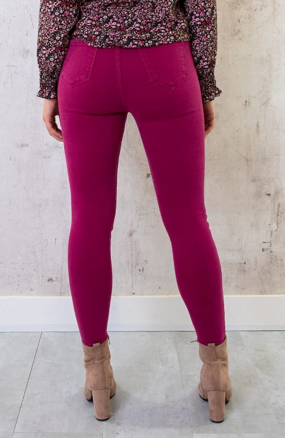 Skinny High Waist Jeans Magenta – shoparchief, foto 4