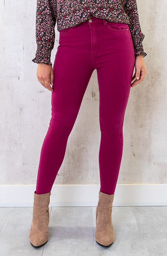 Skinny High Waist Jeans Magenta – shoparchief, foto 1