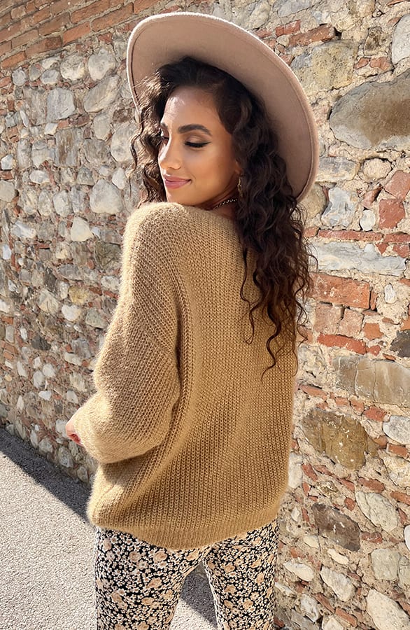 Soft Trui Geruit Camel – shoparchief, foto 4
