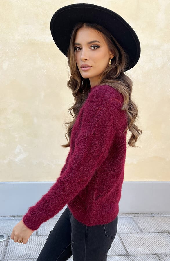 Soft Trui Pattern Bordeaux – shoparchief, foto 6