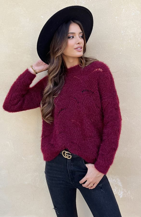 Soft Trui Pattern Bordeaux – shoparchief, foto 3