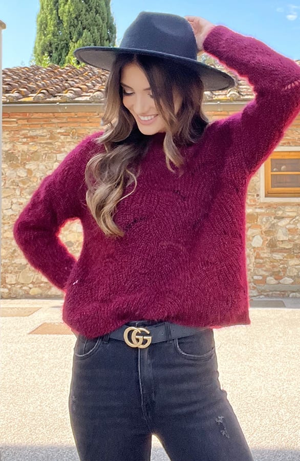 Soft Trui Pattern Bordeaux – shoparchief, foto 10