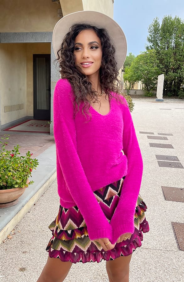 Soft Trui Slim Fit Fuchsia – shoparchief, foto 1
