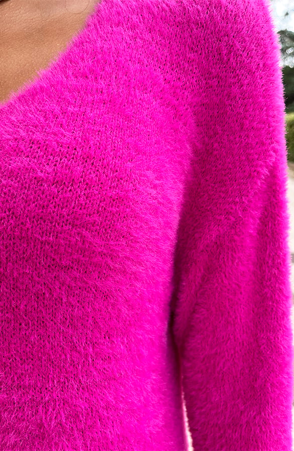 Soft Trui Slim Fit Fuchsia – shoparchief, foto 6