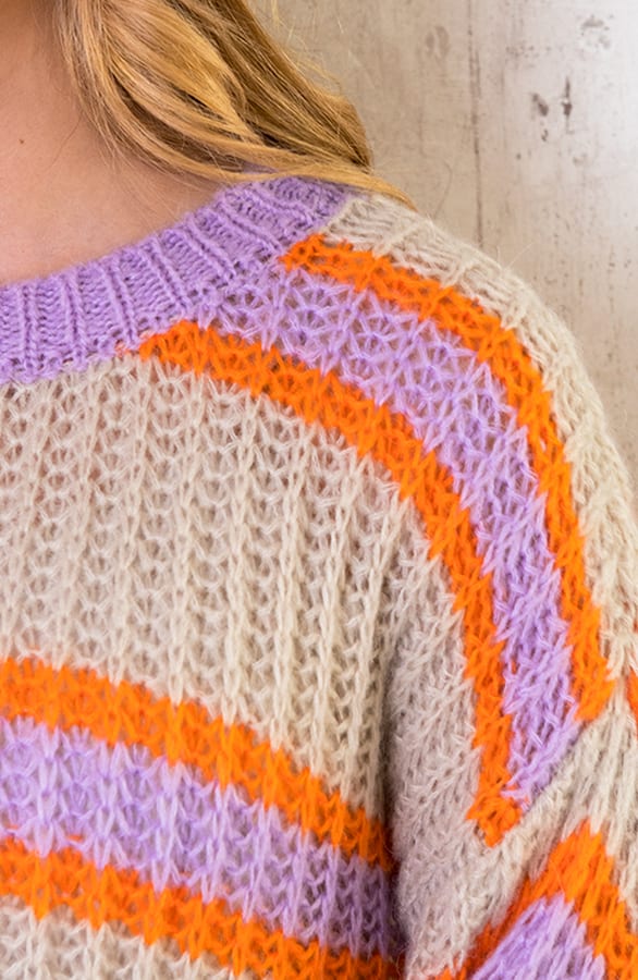 Strepen Trui Beige Oranje Lila – shoparchief, foto 6