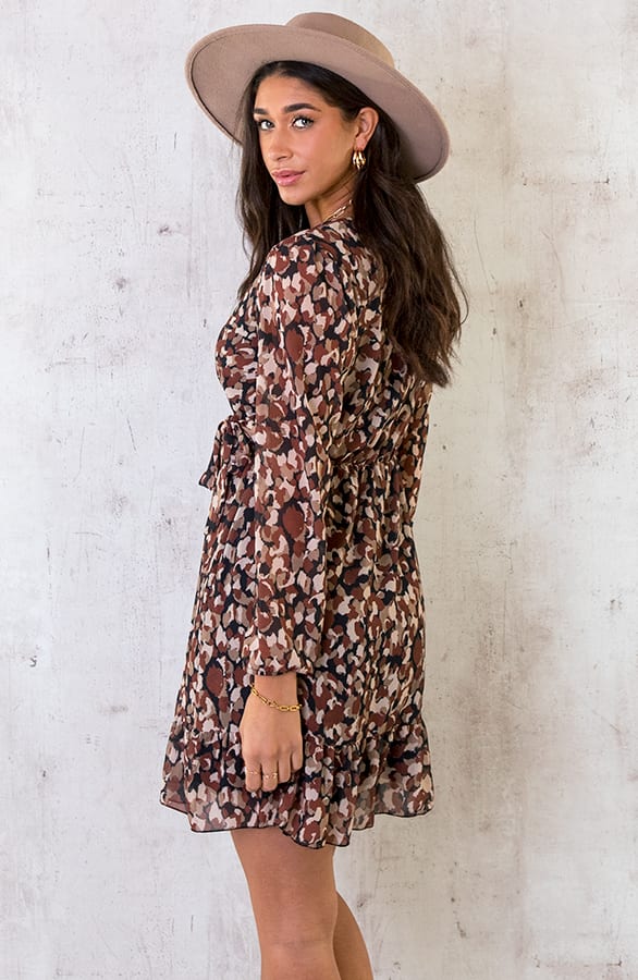 V-hals Strik Jurk Dots Choco – shoparchief, foto 5