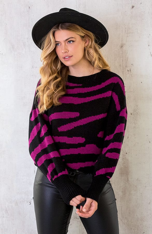 Zebra Trui Magenta – shoparchief, foto 3