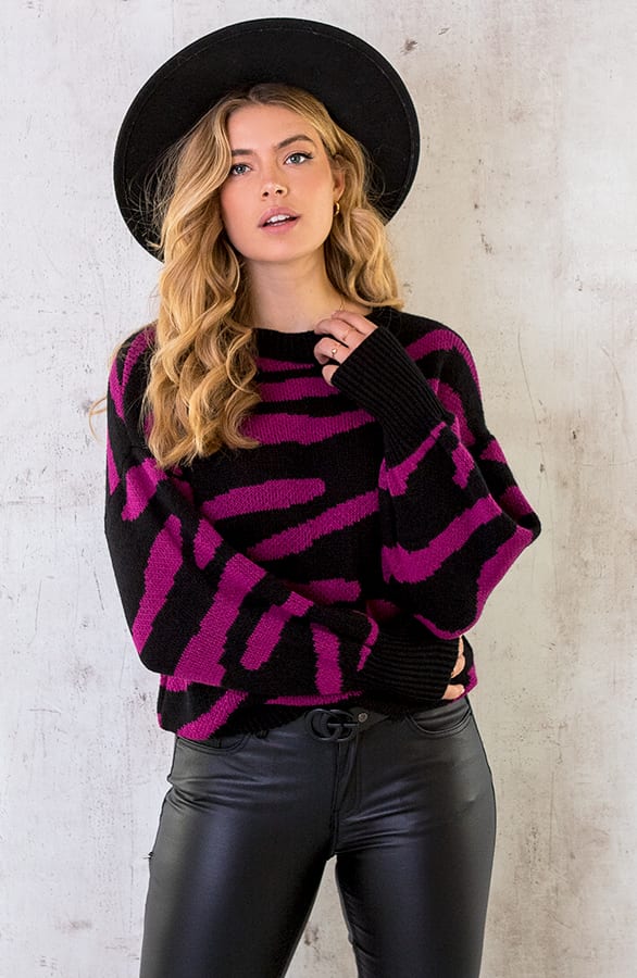 Zebra Trui Magenta – shoparchief, foto 4