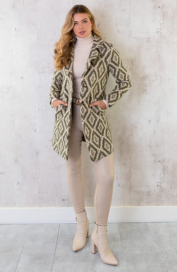 Aztec Printed Jas Army – shoparchief, foto 7