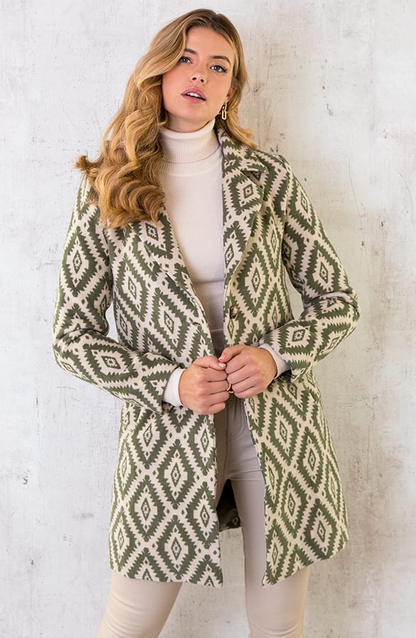 Aztec Printed Jas Army – shoparchief, foto 1