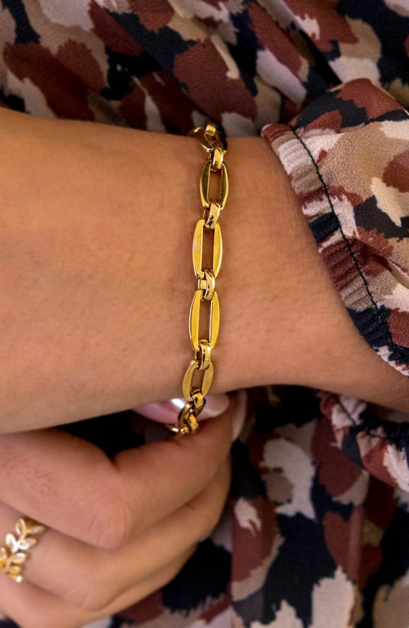 Classy Schakel Armband Goud – shoparchief, foto 2