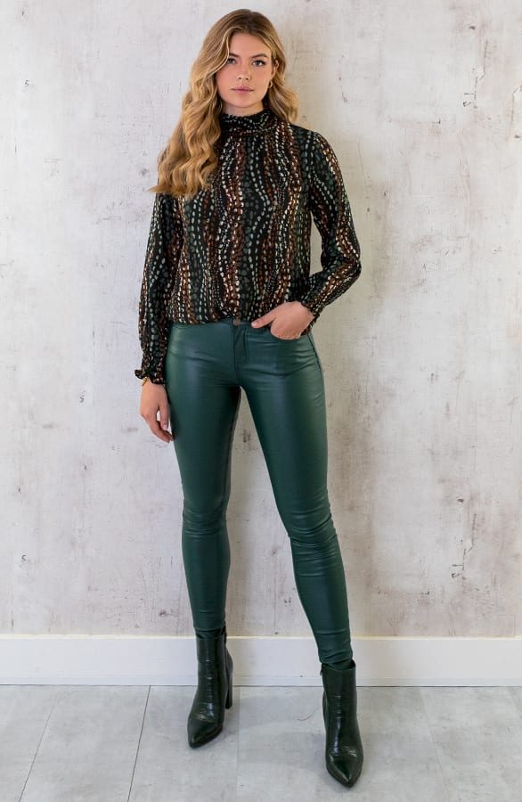 Col Blouse Dots Print Army – shoparchief, foto 7