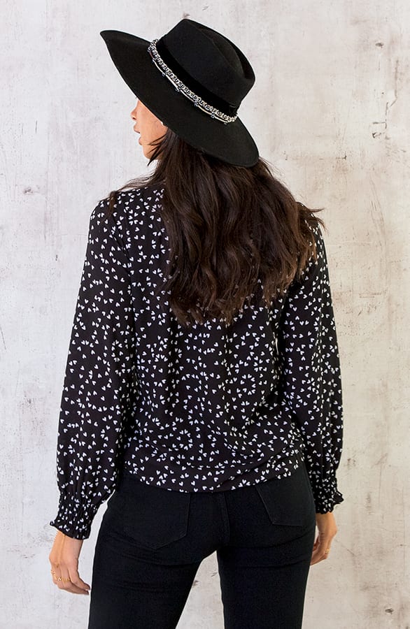 Col Blouse Hartjes Zwart WIt – shoparchief, foto 6