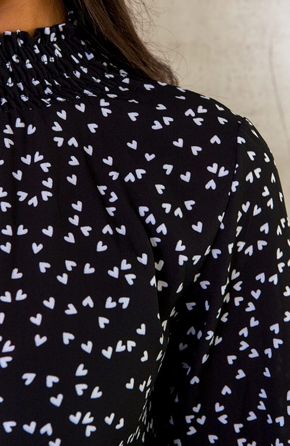 Col Blouse Hartjes Zwart WIt – shoparchief, foto 7