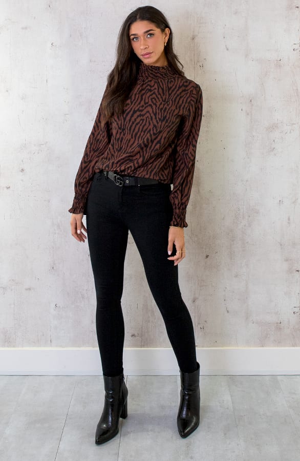 Col Blouse Zebra Bruin – shoparchief, foto 7