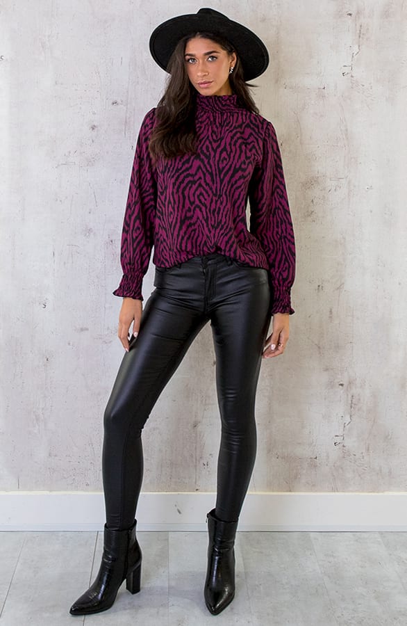 Col Blouse Zebra Magenta – shoparchief, foto 6