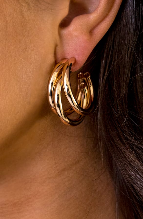 Creool Triple Oorbellen Goud – shoparchief, foto 3