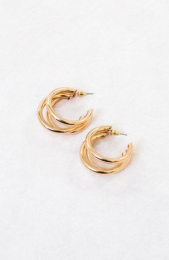 Creool Triple Oorbellen Goud – shoparchief, foto 5