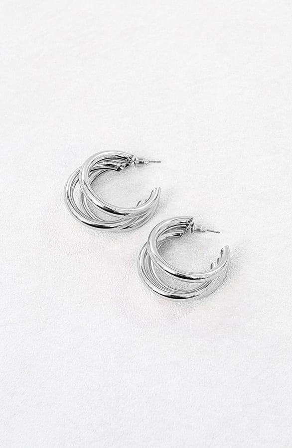Creool Triple Oorbellen Zilver – shoparchief, foto 2