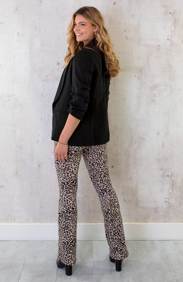 Flared Broek Luxe Leopard Beige – shoparchief, foto 7