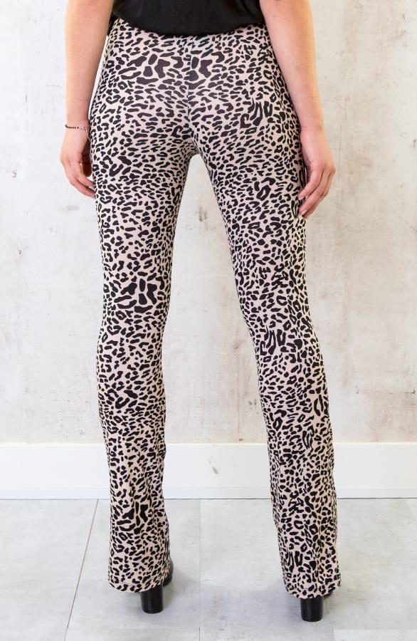 Flared Broek Luxe Leopard Beige – shoparchief, foto 4