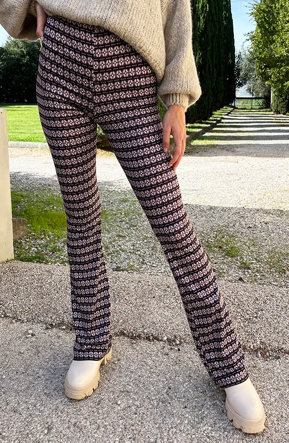 Flared Broek Print Purple – shoparchief, foto 1
