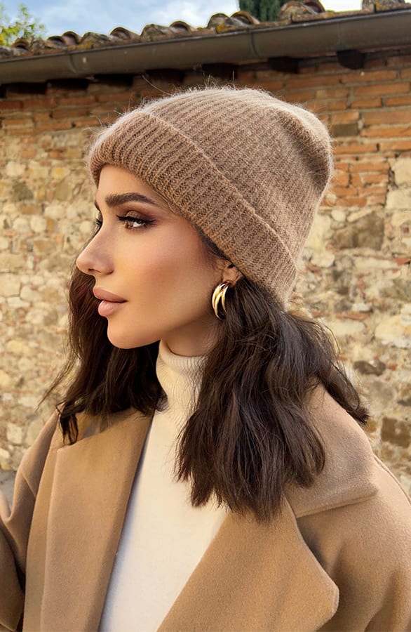 Dames Beanie Camel – shoparchief, foto 4