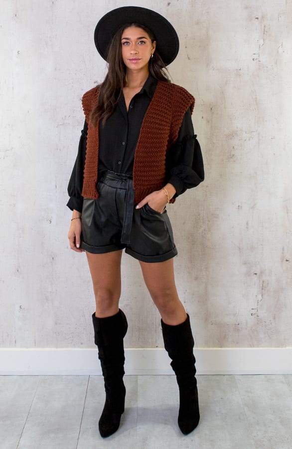 Gebreid Gilet Bruin – shoparchief, foto 7