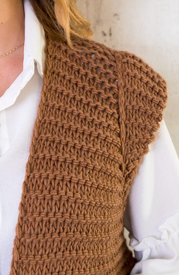 Gebreid Gilet Camel – shoparchief, foto 6