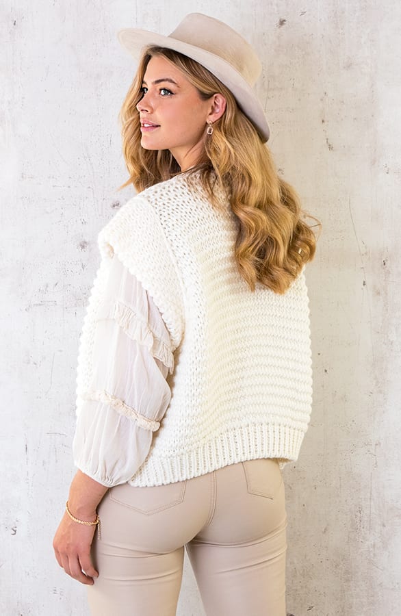 Gebreid Gilet Ecru – shoparchief, foto 5
