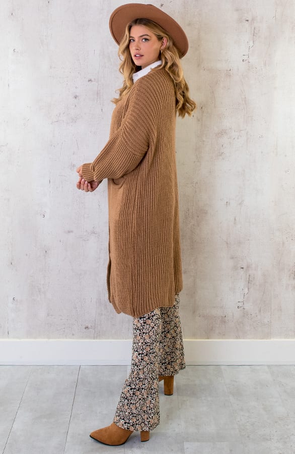Gebreid Vest Met Zakken Camel – shoparchief, foto 4