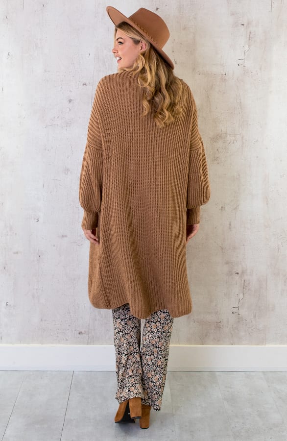 Gebreid Vest Met Zakken Camel – shoparchief, foto 5