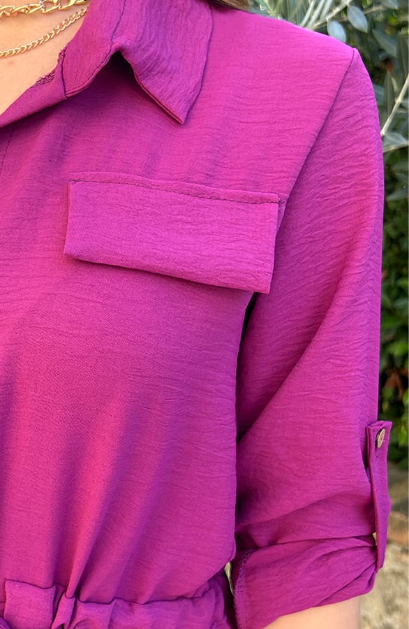 Knopen Jurk Magenta – shoparchief, foto 7