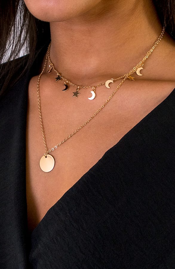 Laagjes Ketting Met Bedels Munt Goud – shoparchief, foto 1