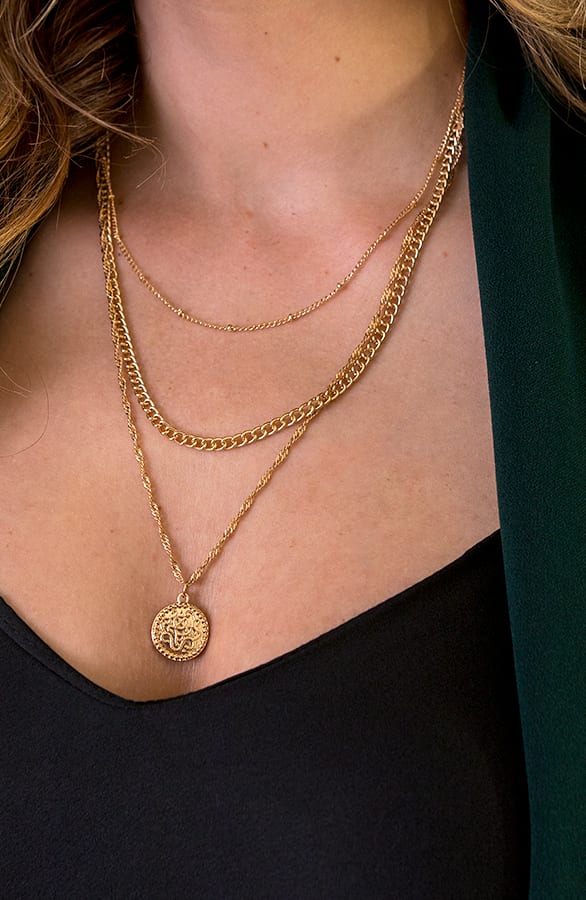 Laagjes Ketting Met Munt Goud – shoparchief, foto 3