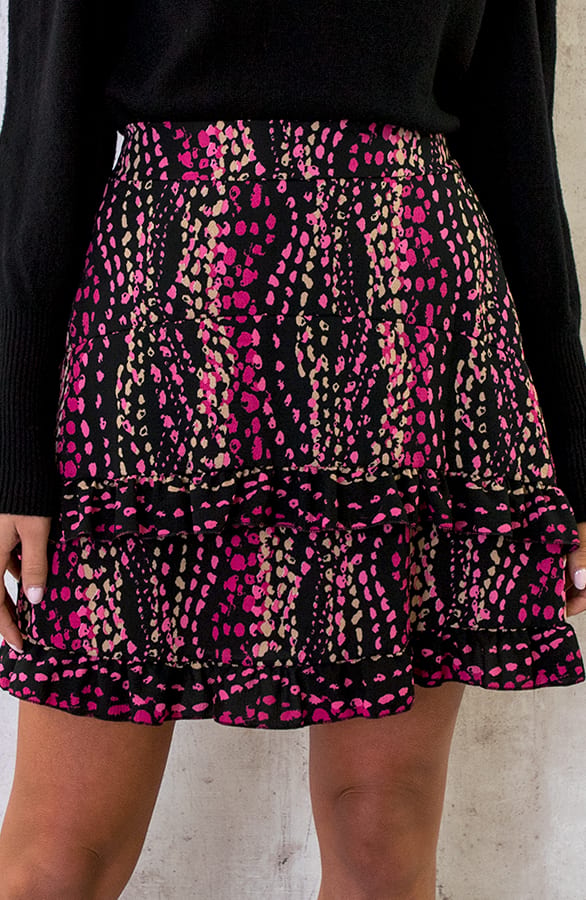 Laagjes Rok Dots Print Magenta – shoparchief, foto 1