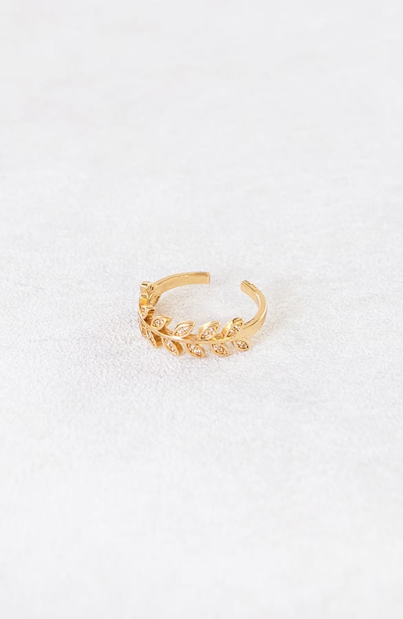 Leaves Ring Steentjes Goud – shoparchief, foto 2