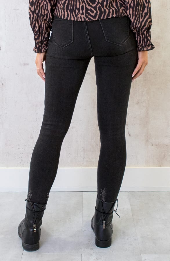 Skinny High Waisted Jeans Dark Grey – shoparchief, foto 8