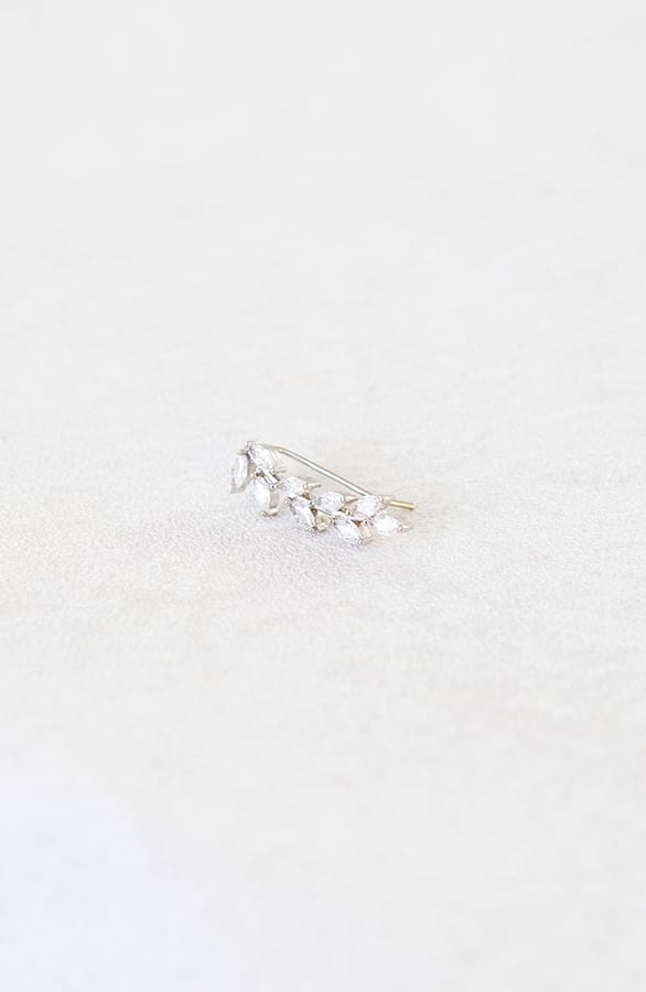 Luxe Oorklimmer Oorbellen Leaves Zilver – shoparchief, foto 2