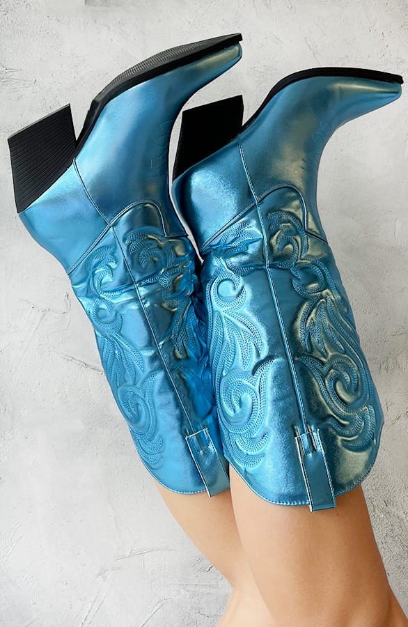 Metallic Cowboy Stiefel Blau, Shoparchiv, Foto 2