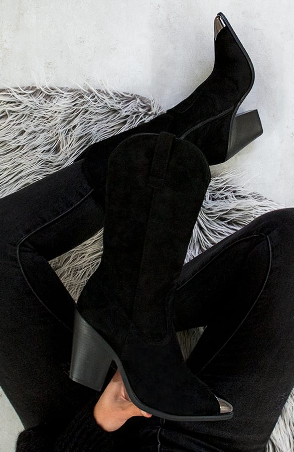 Metallic Laarzen Zwart – shoparchief, foto 1